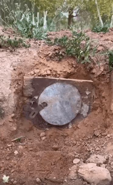 출처 : Reddit / 토끼굴처럼 생긴 곳에 철문이 있다